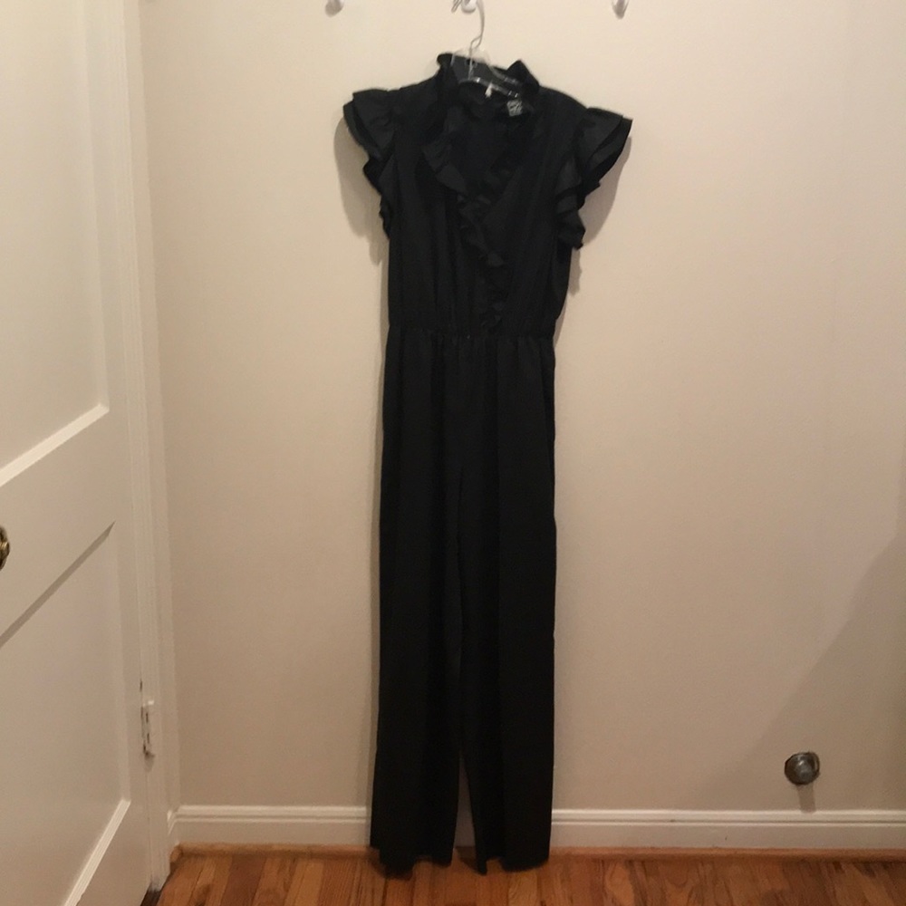 Vintage black pant romper - G065